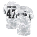 Kooe B.Bills #47 Christian Benford Player Arctic Camo Salute to Service T-Shirt Hoodies Stitched Jerseys