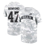 Kooe B.Bills #47 Christian Benford Player Arctic Camo Salute to Service T-Shirt Hoodies Stitched Jerseys
