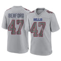 Kooe B.Bills #47 Christian Benford Player Gray Fashion Home Game Stitched Jerseys