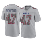 Kooe B.Bills #47 Christian Benford Player Gray Fashion Home Game Stitched Jerseys