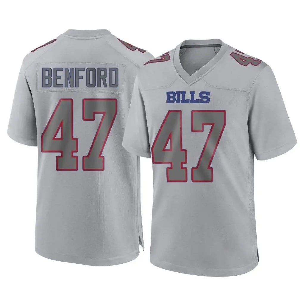 Kooe B.Bills #47 Christian Benford Player Gray Fashion Home Game Stitched Jerseys