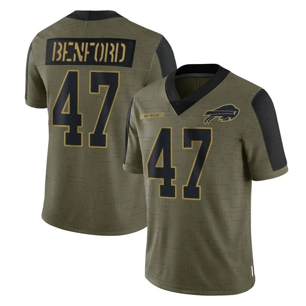 Kooe B.Bills #47 Christian Benford Player Olive Salute To Service Limited Stitched Jerseys
