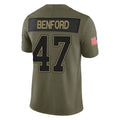 Kooe B.Bills #47 Christian Benford Player Olive Salute to Service Vapor F.U.S.E. Limited Stitched Jerseys