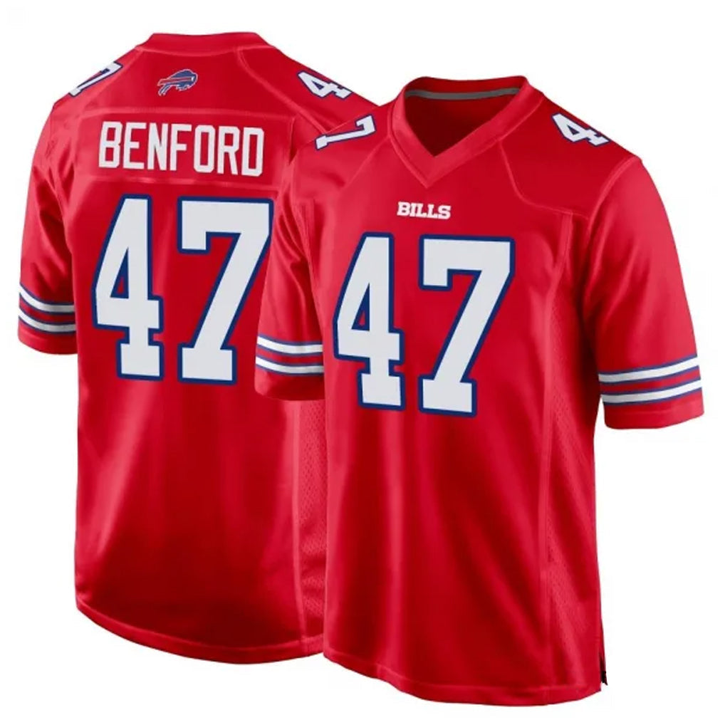 Kooe B.Bills #47 Christian Benford Player Red Home Game Stitched Jerseys