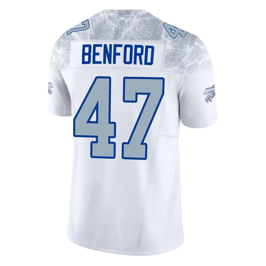 Kooe B.Bills #47 Christian Benford Player White Rivalries Collection Limited Home Game Stitched Jerseys