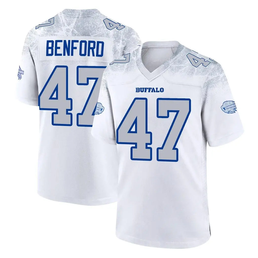 Kooe B.Bills #47 Christian Benford Player White Rivalries Collection Limited Stitched Jerseys
