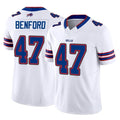 Kooe B.Bills #47 Christian Benford Player White Vapor F.U.S.E. Limited Home Game Stitched Jerseys