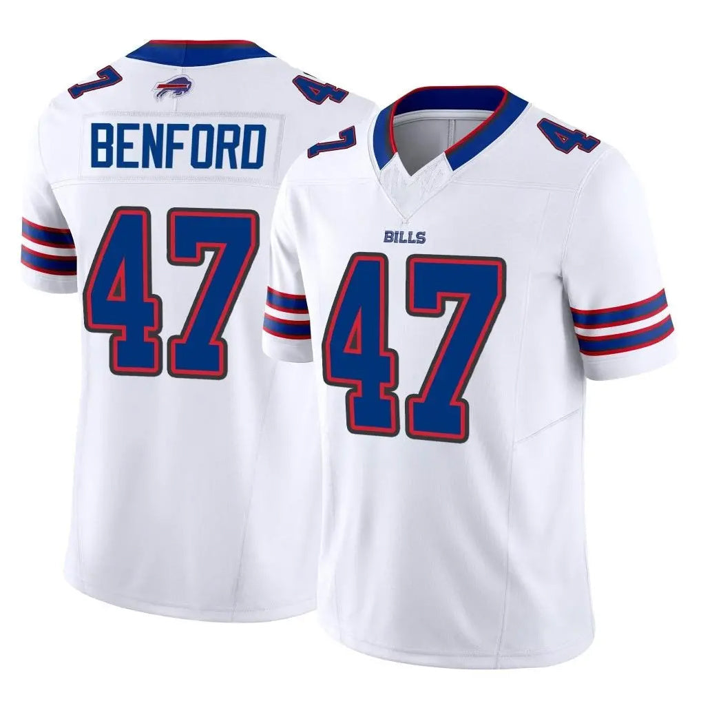 Kooe B.Bills #47 Christian Benford Player White Vapor F.U.S.E. Limited Home Game Stitched Jerseys