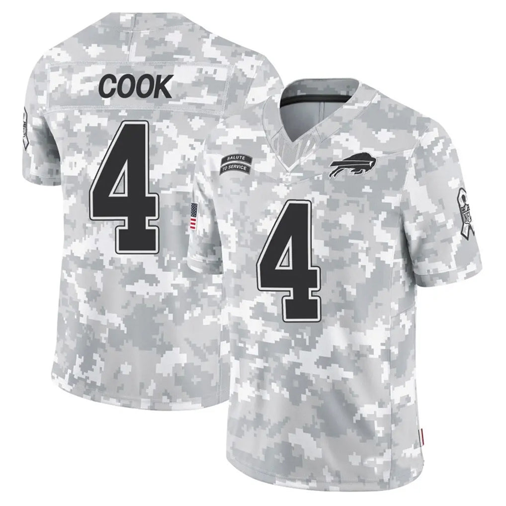 Kooe B.Bills #4 James Cook III Player Arctic Camo Salute to Service Limited Stitched Jerseys