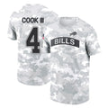 Kooe B.Bills #4 James Cook III Player Arctic Camo Salute to Service T-Shirt Hoodies Stitched Jerseys