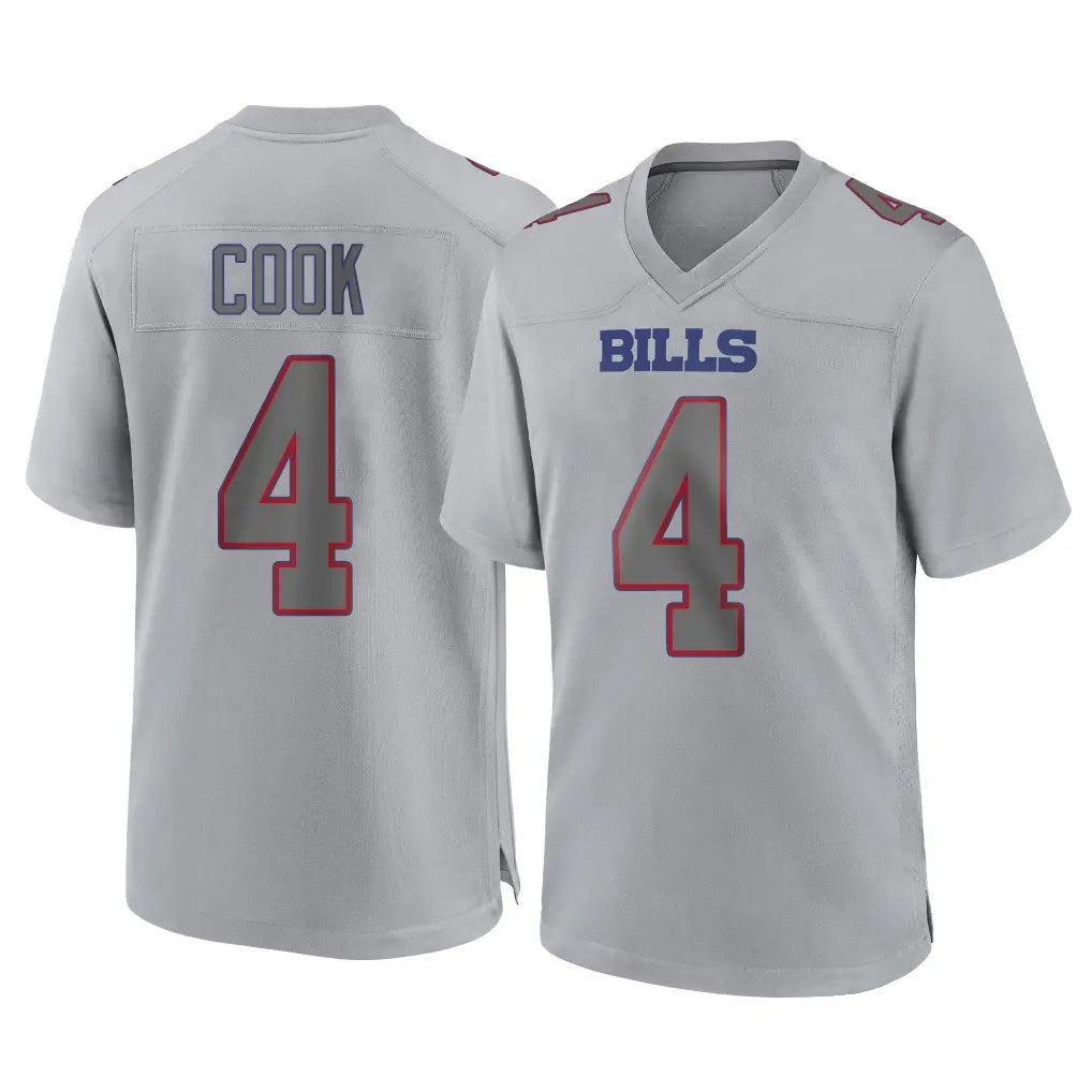 Kooe B.Bills #4 James Cook III Player Gray Fashion Home Game Stitched Jerseys