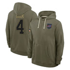 Kooe B.Bills #4 James Cook III Player Olive Salute to Service Hoodies Stitched Jerseys