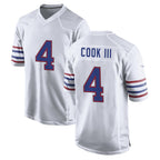Kooe B.Bills #4 James Cook III Player White Alternate Game Stitched Jerseys