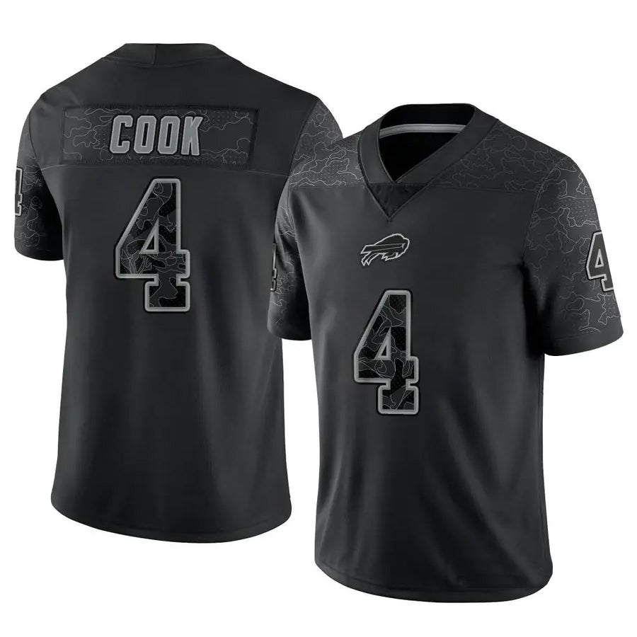 Kooe B.Bills #4 James Cook Player Black RFLCTV Limited Stitched Jerseys