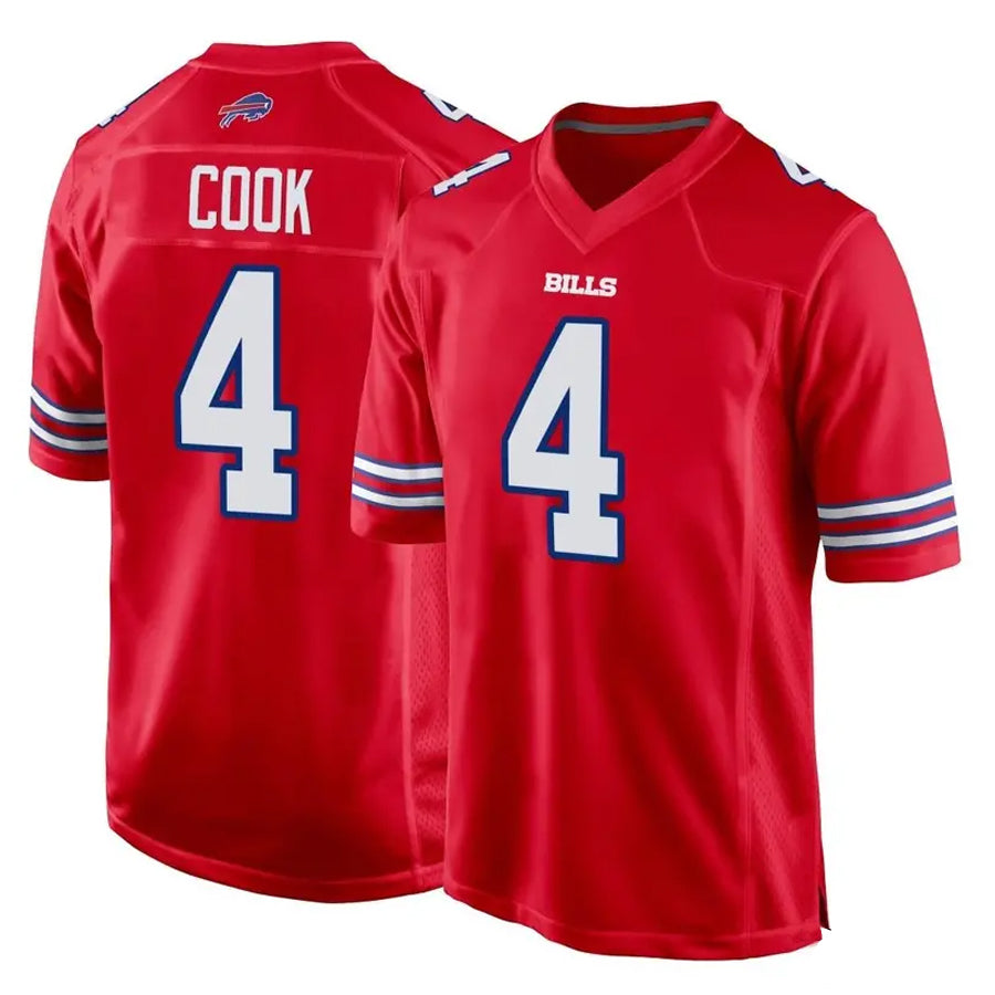 Kooe B.Bills #4 James Cook Player Red Home Game Stitched Jerseys