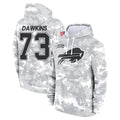 Kooe B.Bills #73 Dion Dawkins Player Arctic Camo Salute to Service Hoodies Stitched Jerseys