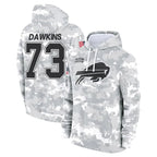 Kooe B.Bills #73 Dion Dawkins Player Arctic Camo Salute to Service Hoodies Stitched Jerseys