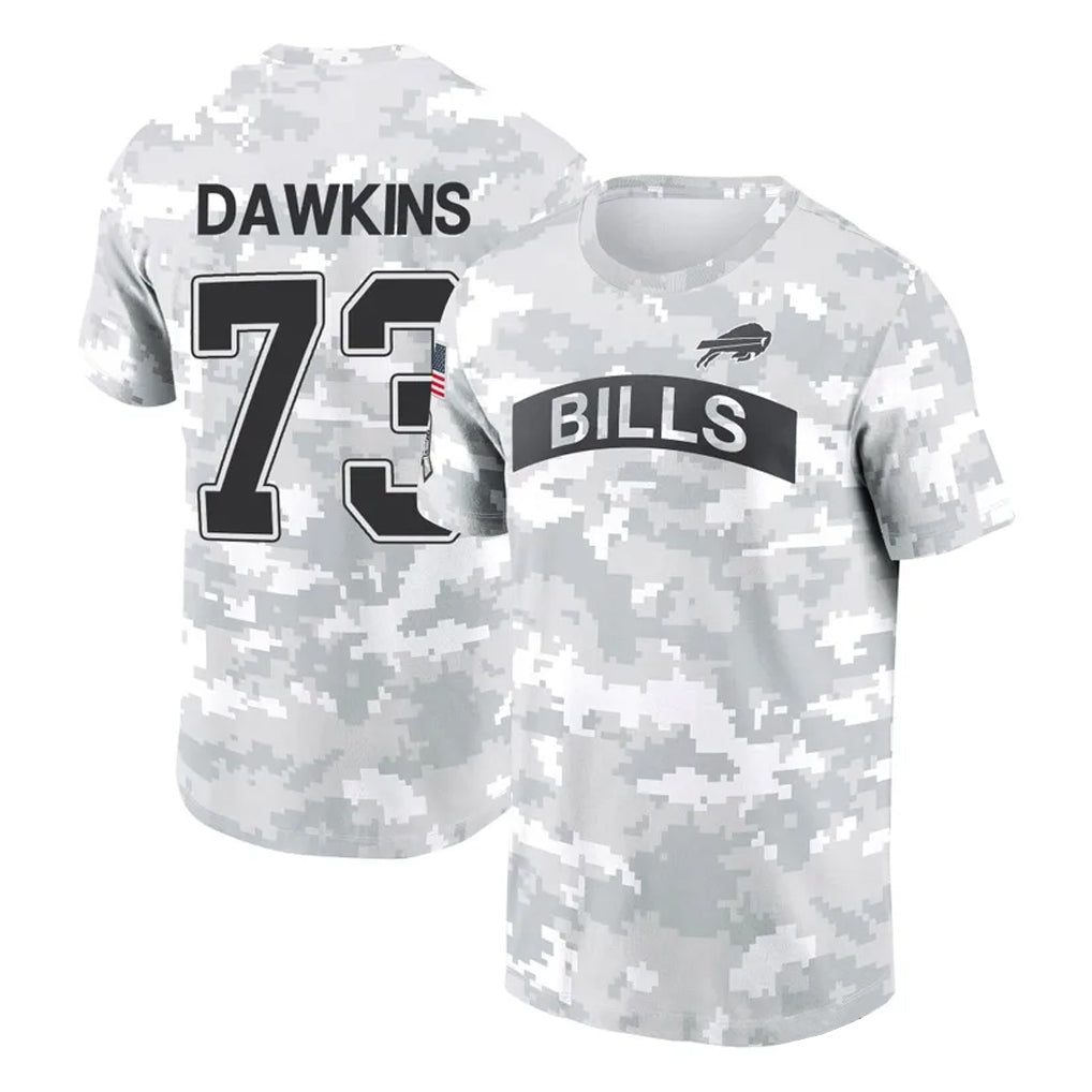 Kooe B.Bills #73 Dion Dawkins Player Arctic Camo Salute to Service T-Shirt Hoodies Stitched Jerseys
