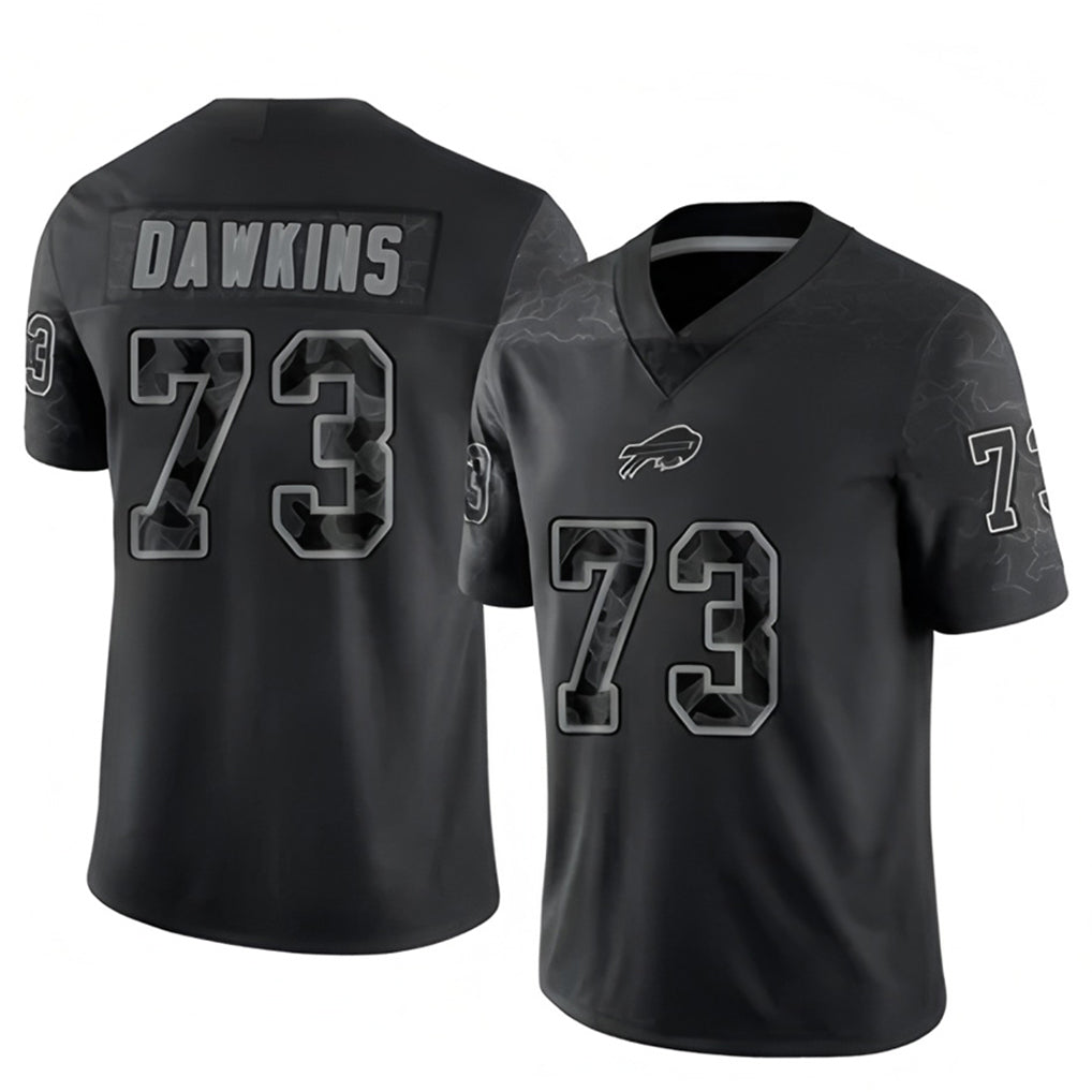 Kooe B.Bills #73 Dion Dawkins Player Black RFLCTV Limited Stitched Jerseys