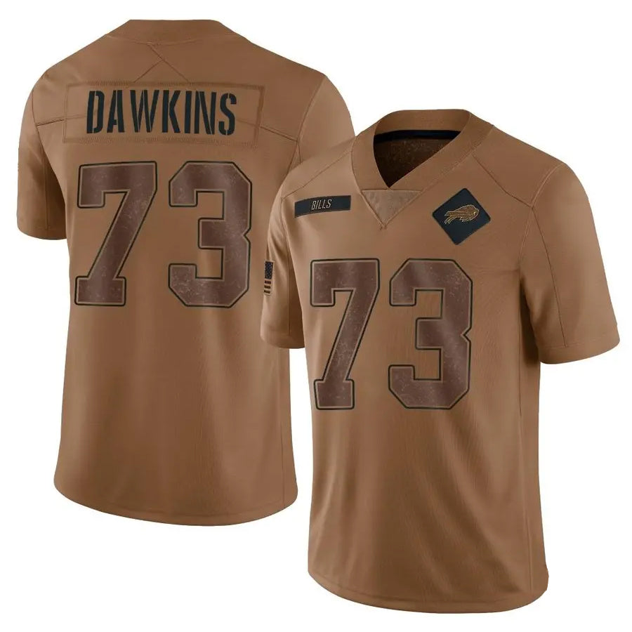 Kooe B.Bills #73 Dion Dawkins Player Brown Salute To Service Limited  Stitched Jerseys