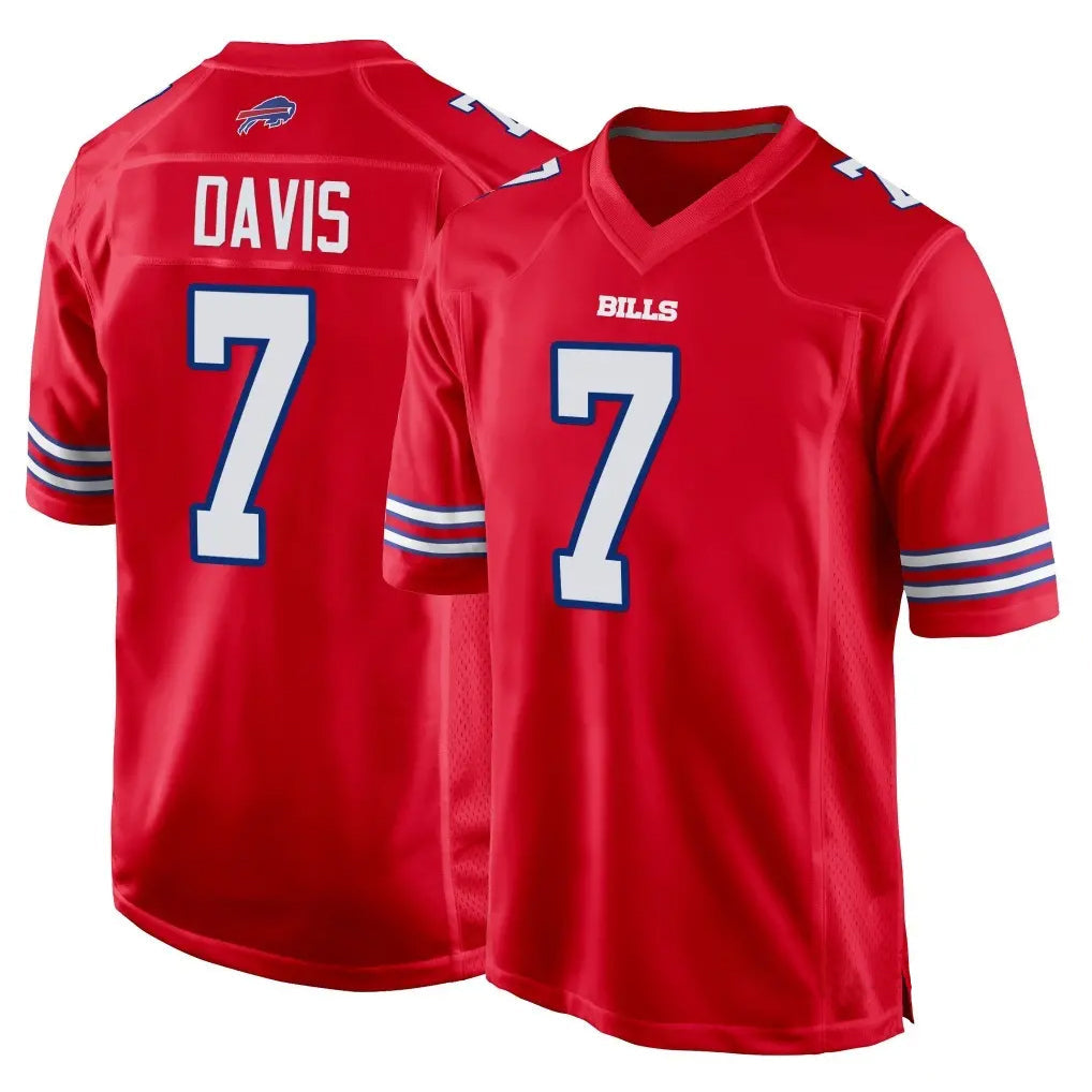Kooe B.Bills #7 Ray Davis Player Red Home Game Stitched Jerseys