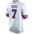 Kooe B.Bills #7 Ray Davis Player White Home Game Stitched Jerseys