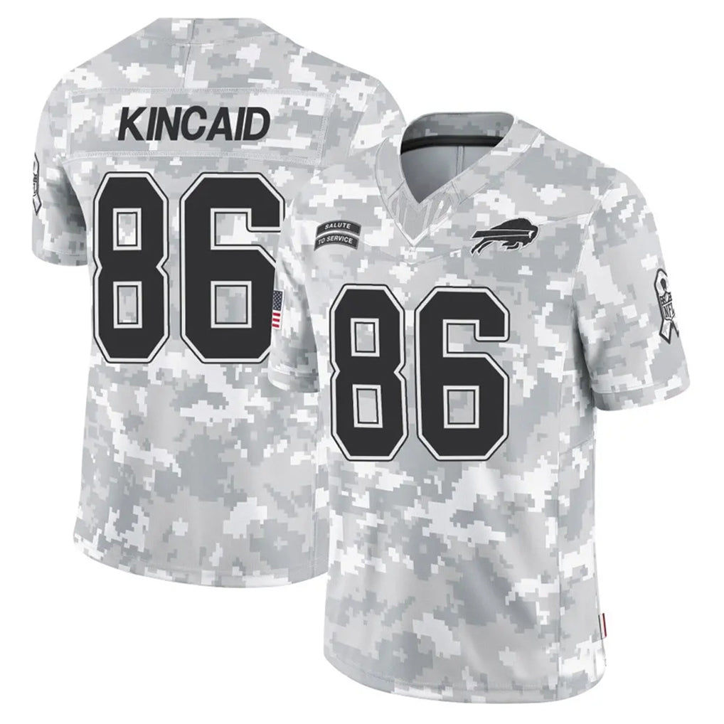 Kooe B.Bills #86 Dalton Kincaid Player Arctic Camo Salute to Service Limited Stitched Jerseys