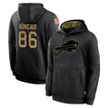 Kooe B.Bills #86 Dalton Kincaid Player Black Salute to Service Hoodies Hame Stitched Jerseys