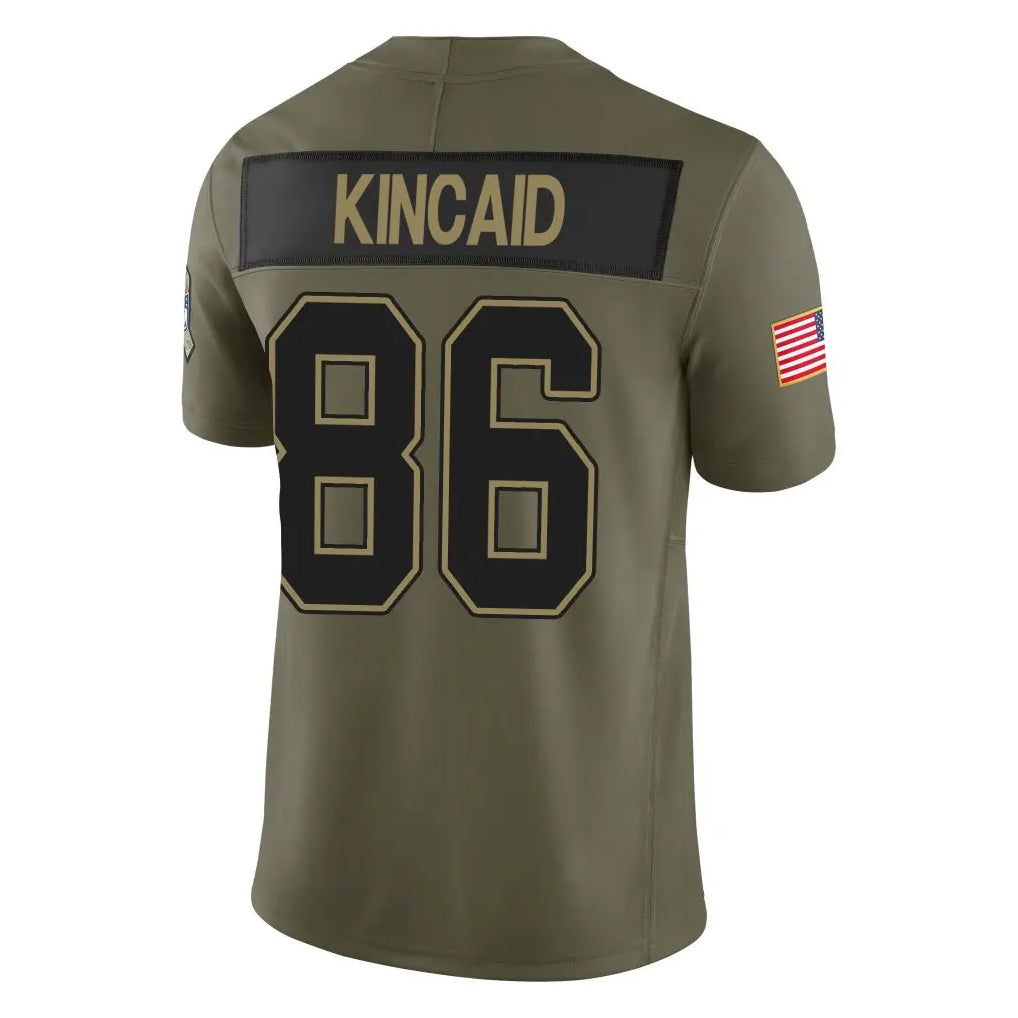 Kooe B.Bills #86 Dalton Kincaid Player Olive Salute to Service Limited Home Game Stitched Jerseys