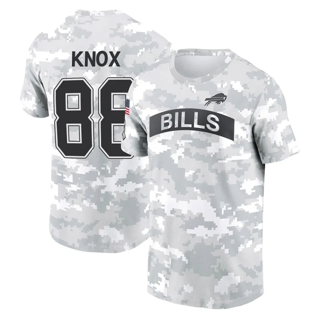 Kooe B.Bills #88 Dawson Knox Player Arctic Camo Salute to Service T-Shirt Hoodies Stitched Jerseys