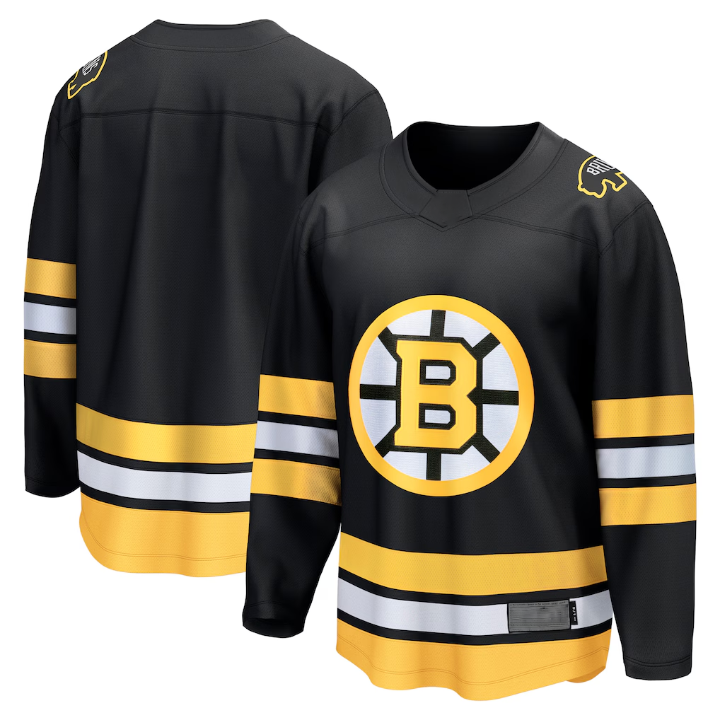 Kooe B.Bruins Black Anniversary Home Breakaway Stitched Jerseys