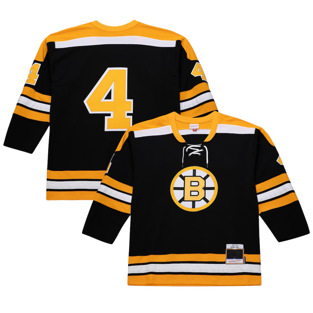 Kooe B.Bruins #4 Bobby Orr Mitchell & Ness Black Big & Tall 197172 Blue Line 2.0 Stitched Jerseys