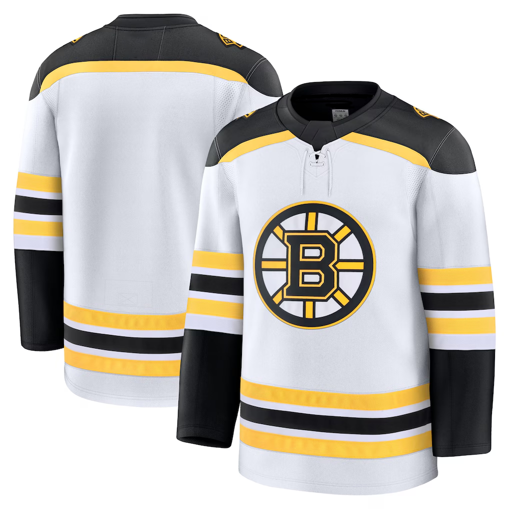 Kooe B.Bruins White Away Premium Stitched Jerseys