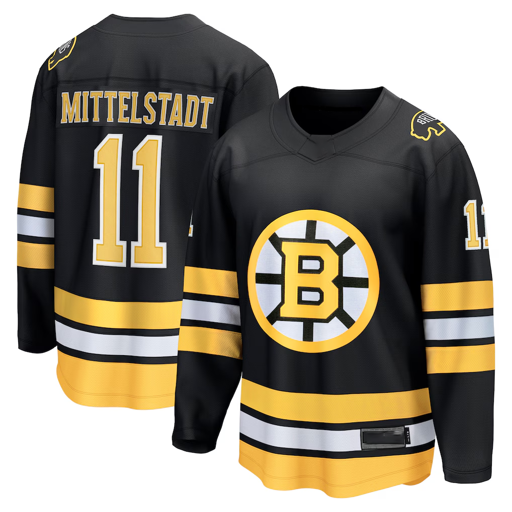 Kooe B.Bruins #11 Casey Mittelstadt Black Home Breakaway Player Stitched Jerseys