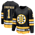 Kooe B.Bruins #1 Jeremy Swayman Black Home Breakaway Player Stitched Jerseys