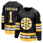 Kooe B.Bruins #1 Jeremy Swayman Black Home Breakaway Player Stitched Jerseys