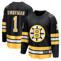 Kooe B.Bruins #1 Jeremy Swayman Black Home Breakaway Stitched Jerseys