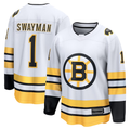 Kooe B.Bruins #1 Jeremy Swayman White Away Breakaway Player Stitched Jerseys