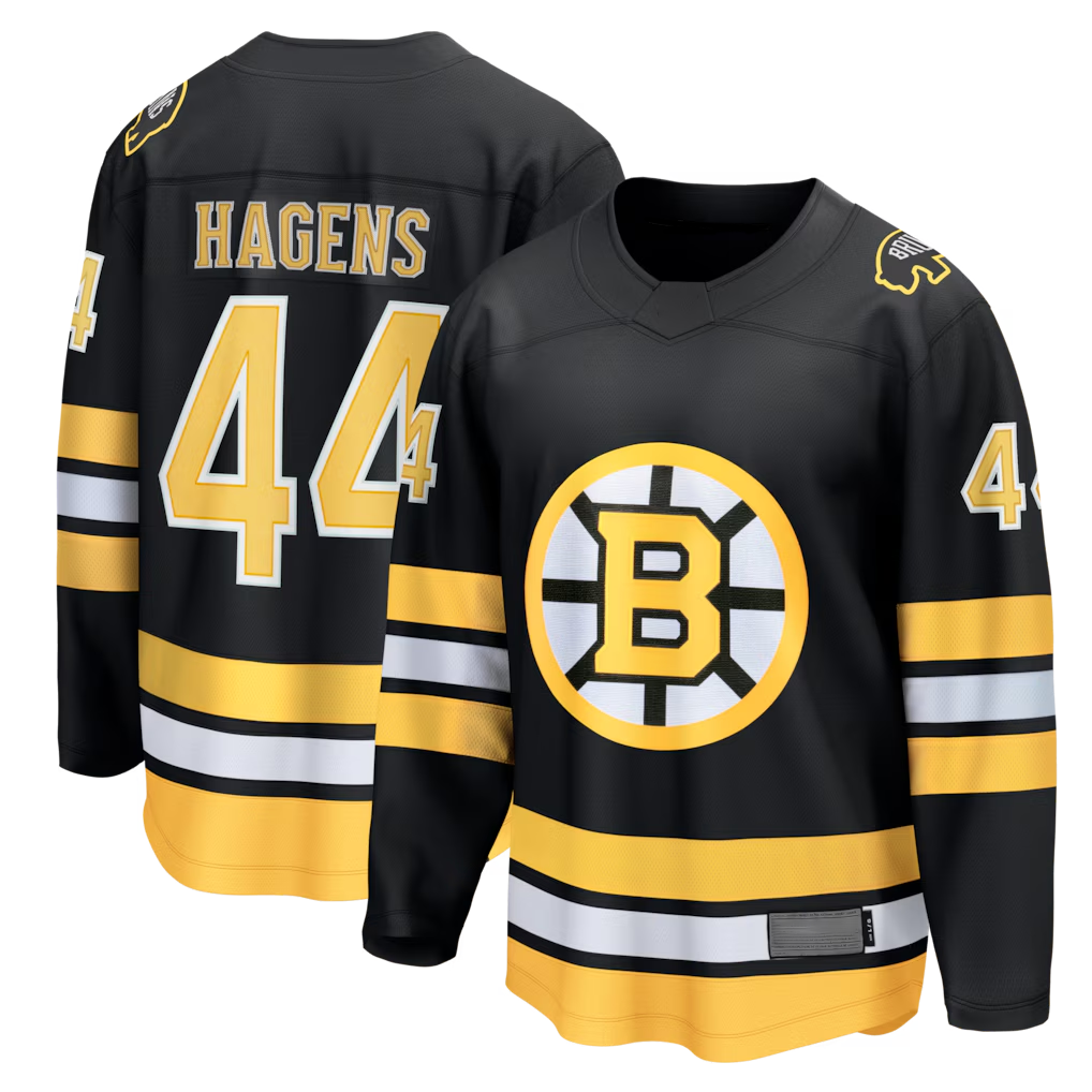Kooe B.Bruins #44 James Hagens Black Breakaway Stitched Jerseys