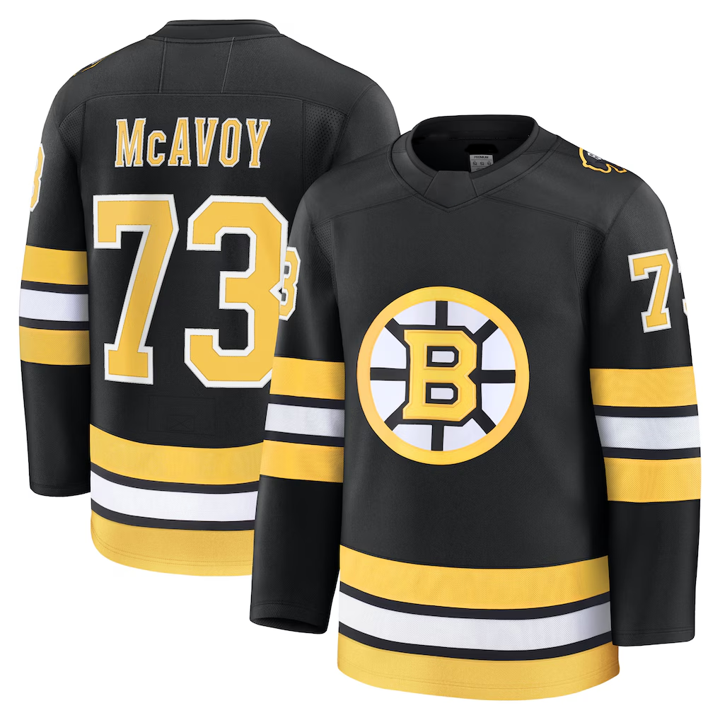 Kooe B.Bruins #73 Charlie McAvoy Black Home Premium Player Stitched Jerseys