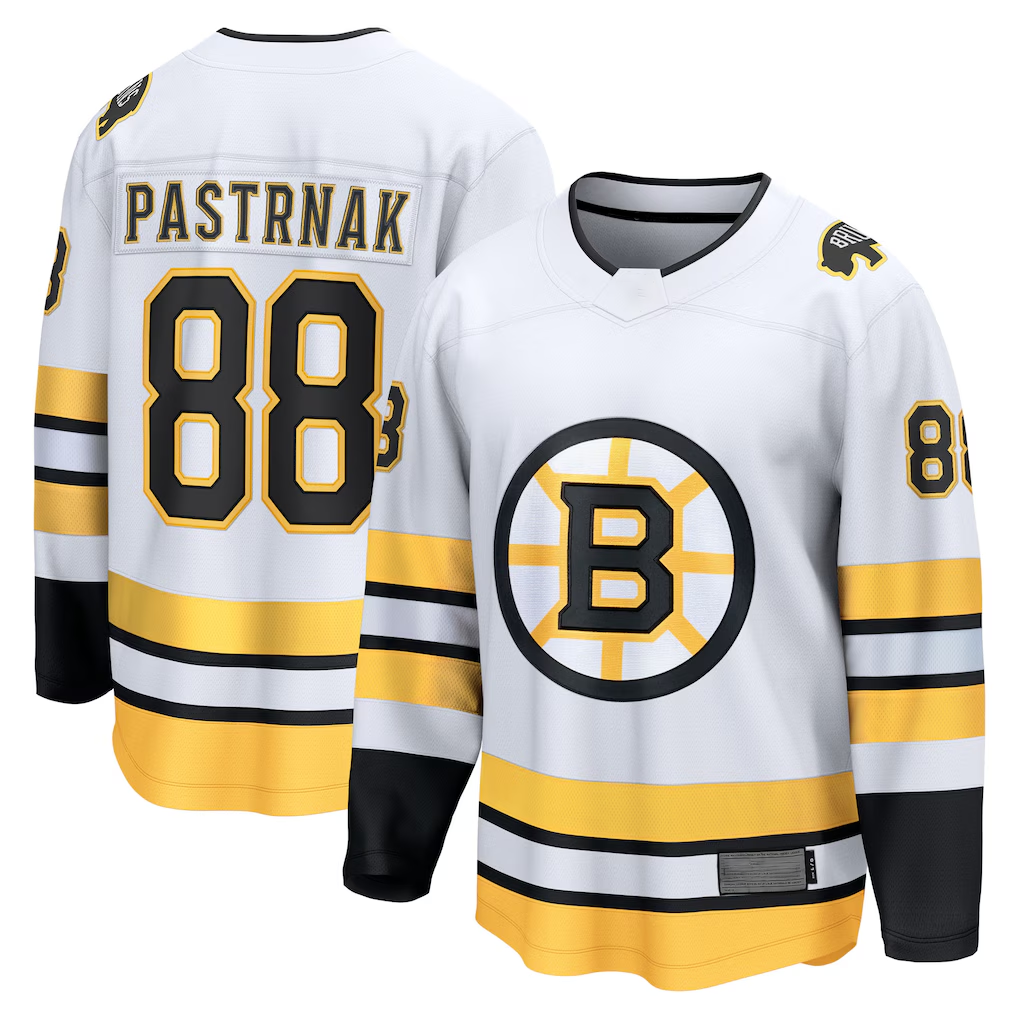 Kooe B.Bruins #88 David Pastrnak White Away Breakaway Player Stitched Jerseys