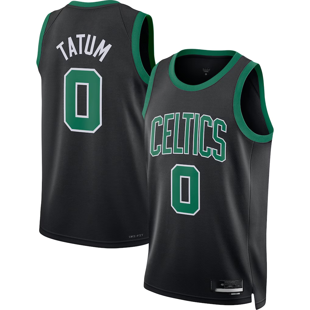 Kooe B.Celtics #0 Jayson Tatum  Black Swingman Jerseys - Statement Edition