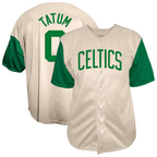 Kooe B.Celtics #0 Jayson Tatum  Cream Baseball Jerseys