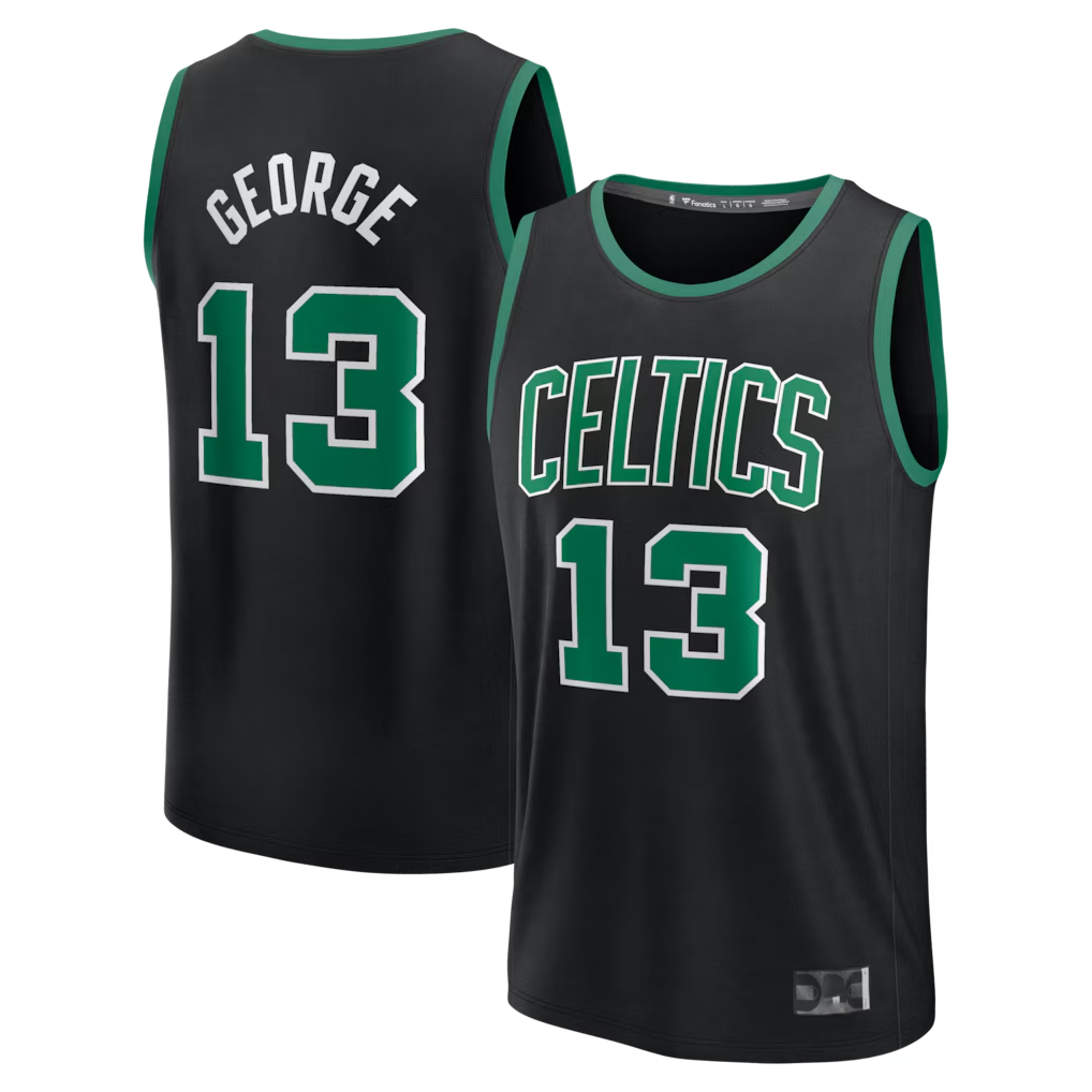 Kooe B.Celtics #13 Paul George Black Fast Break Replica Jerseys - Statement Edition