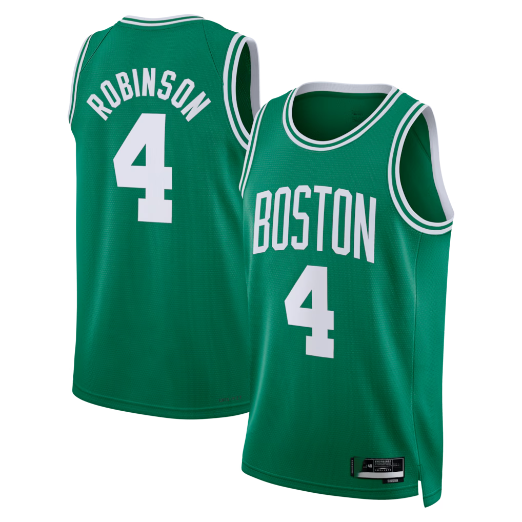 Kooe B.Celtics #4 Mitchell Robinson Kelly Green Swingman Jerseys - Icon Edition