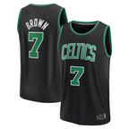 Kooe B.Celtics #7 Jaylen Brown Black Fast Break Replica Player Jerseys - Statement Edition