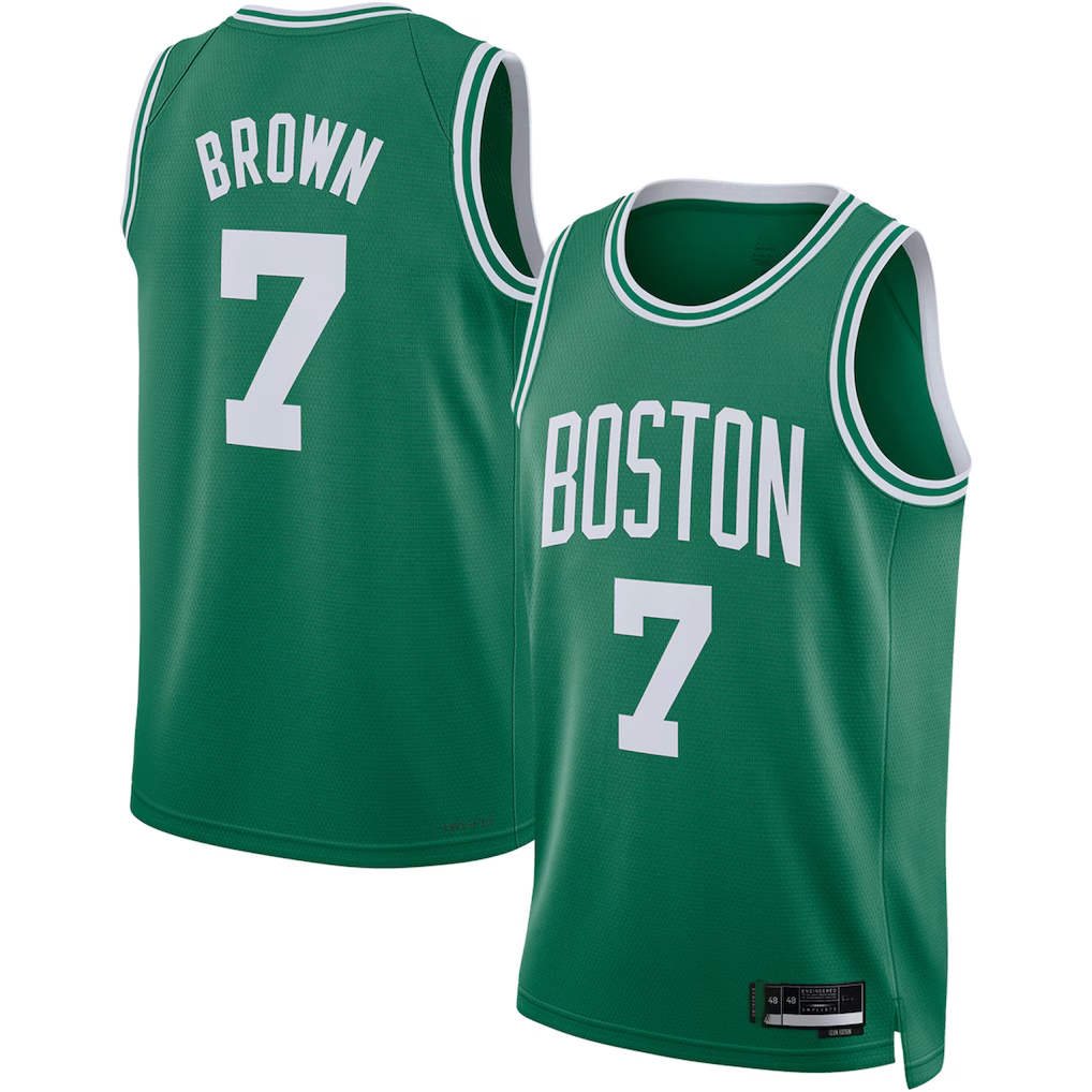 Kooe B.Celtics #7 Jaylen Brown Kelly Green Swingman Jerseys - Icon Edition