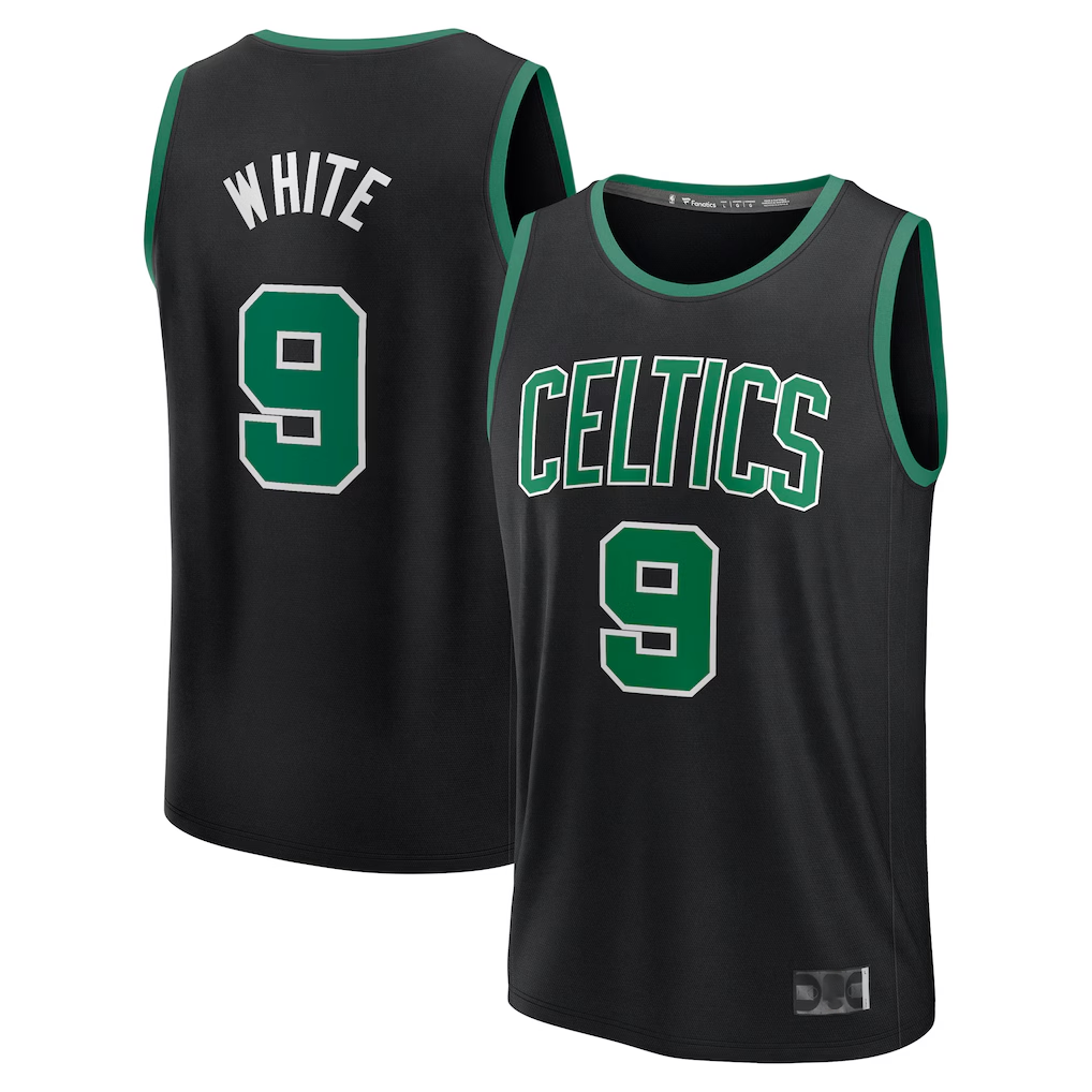 Kooe B.Celtics #9 Derrick White  Black Fast Break Replica Player Jerseys - Statement Edition