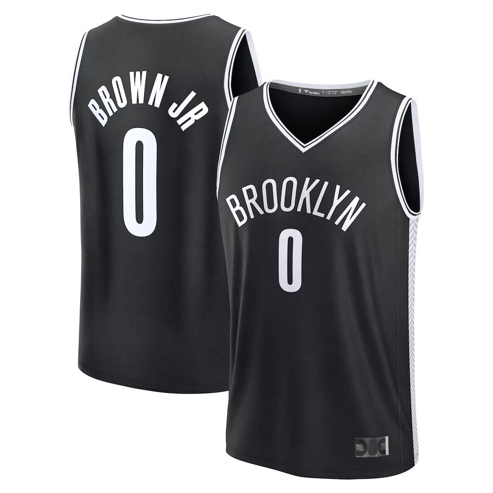 Kooe B.Nets #0 Mikel Brown Jr.  Black 2026 Draft First Round Pick Fast Break Jerseys - Icon Edition