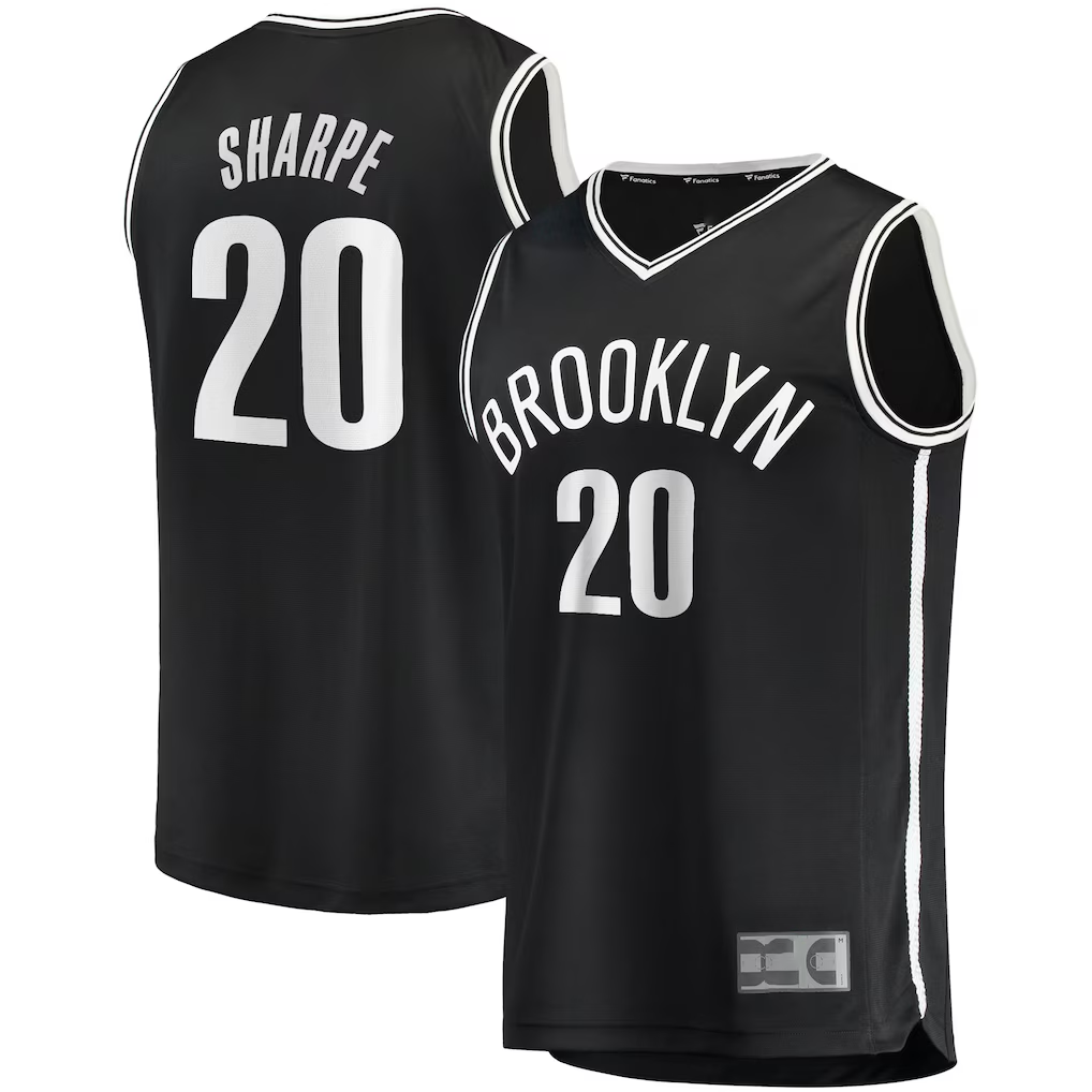 Kooe B.Nets #20 Day'Ron Sharpe  Black Fast Break Replica Jerseys - Icon Edition